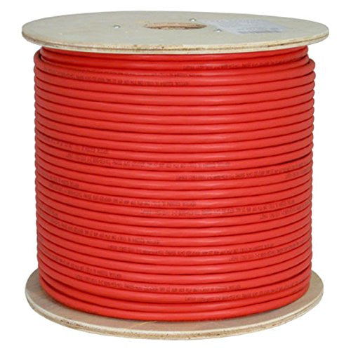 Cat6A 10G, UTP, 23AWG, Solid Bare Copper, PVC, 1000ft, Red
