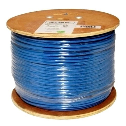 FS 1000ft Cat6 23AWG PVC CMR Ethernet Bulk Cable, UL Listed, Solid Pure Bare Copper Wire, 550MHz, Shielded (S/FTP), Blue